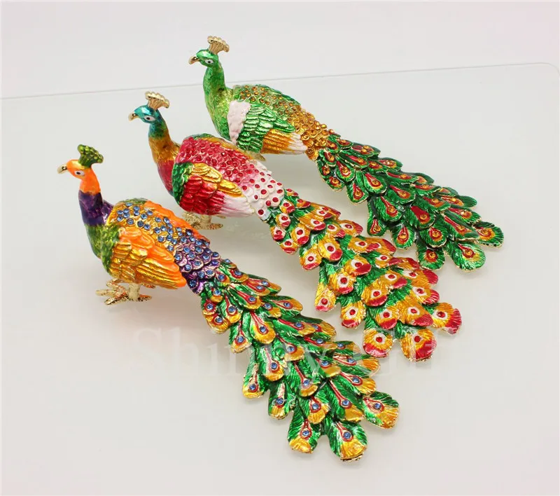 Home Decorative Box Wedding Gifts Peacock Trinket Box Shiny Gift Box Enamel Trinket Box
Home Decorative Box Wedding Gifts Peacock Trinket Box Shiny Gift Box Enamel Trinket Box