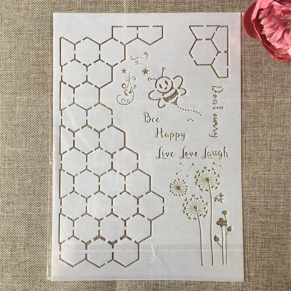 29*21cm Bee Hive Dandelion Words DIY Layering Stencils Wall Painting Scrapbook Coloring Embossing Album Decorative Card Template
29*21cm Bee Hive Dandelion Words DIY Layering Stencils Wall Painting Scrapbook Coloring Embossing Album Decorative Card Template