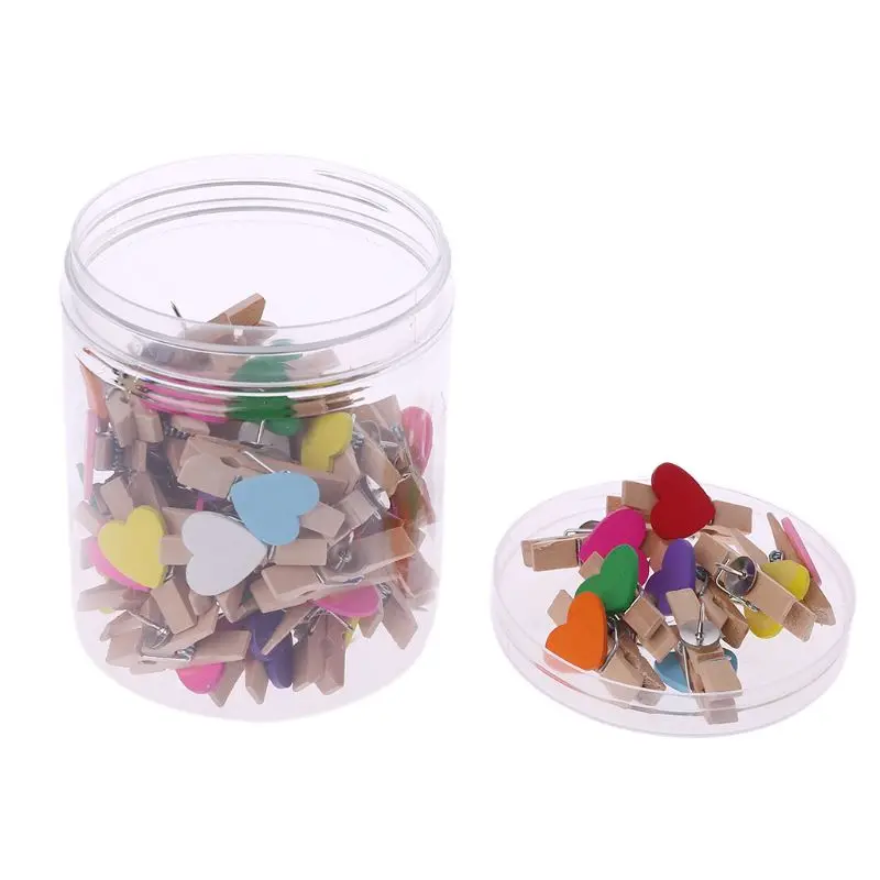 20/50Pcs Push Pins With Wooden Clips Heart Pushpins Tacks Thumbtacks For Cork Boards Artworks Notes Photos Craft Projects 2018
20/50Pcs Push Pins With Wooden Clips Heart Pushpins Tacks Thumbtacks For Cork Boards Artworks Notes Photos Craft Projects 2018