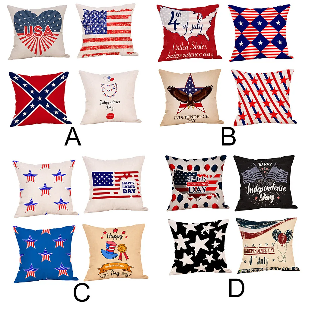 4Pcs Independence Day Style Throw Pillowcase Pillow Covers Decorative Pillowcases kussensloop almohada #G
4Pcs Independence Day Style Throw Pillowcase Pillow Covers Decorative Pillowcases kussensloop almohada #G