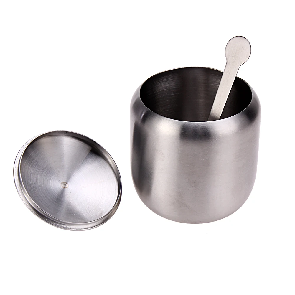 350ML New Stainless Steel Coffee Sugar Bowl Sugar Pot With Spoon Cup Cover Drum Shape Sugar Cup Drinkware Kitchen
350ML New Stainless Steel Coffee Sugar Bowl Sugar Pot With Spoon Cup Cover Drum Shape Sugar Cup Drinkware Kitchen
