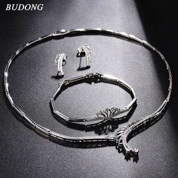 BUDONG Bridal Jewelry Sets Vintage Wedding Necklace Earrings Bracelet For Women Elegant Engagement Jewelry Set bracelet XUT811
BUDONG Bridal Jewelry Sets Vintage Wedding Necklace Earrings Bracelet For Women Elegant Engagement Jewelry Set bracelet XUT811
