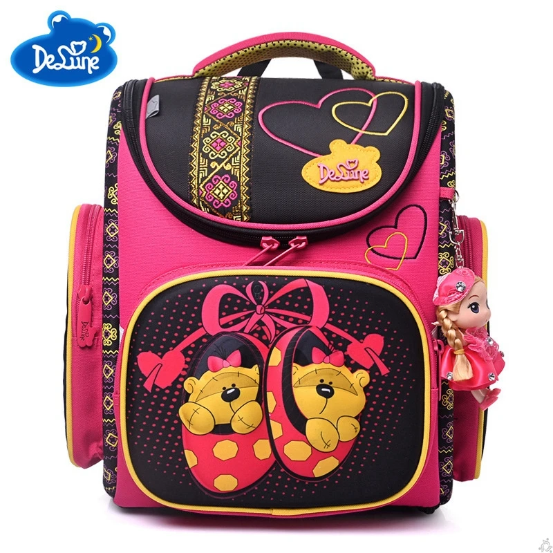 Delune School Bags Children Orthopedic Backpacks Burden Reducing School Backpacks Nylon Material Bear Prints Backpack for Girl
Delune School Bags Children Orthopedic Backpacks Burden Reducing School Backpacks Nylon Material Bear Prints Backpack for Girl
