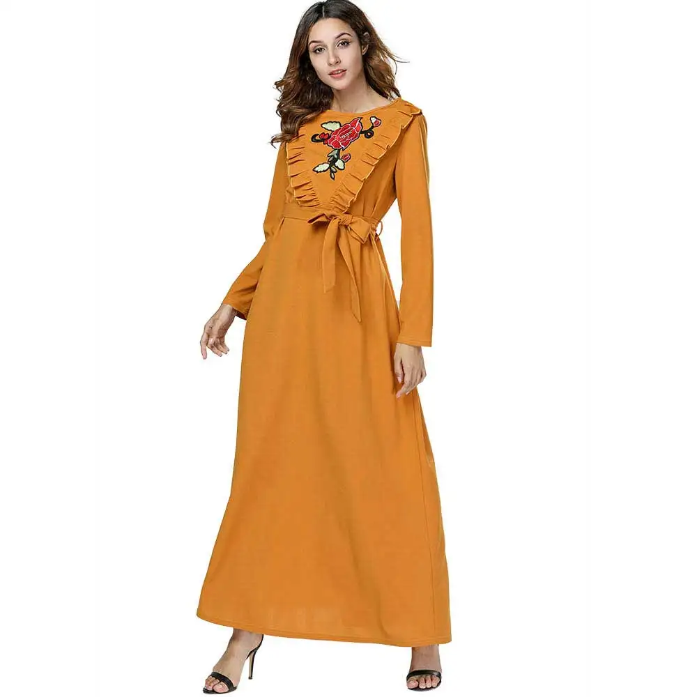 2019 Brand Women Oversized Long Dress Ruffle Rose Embroidery Maxi Vestido Elegant Lace Up UAE Dubai Arab kaftan Clothes VKDR1399
2019 Brand Women Oversized Long Dress Ruffle Rose Embroidery Maxi Vestido Elegant Lace Up UAE Dubai Arab kaftan Clothes VKDR1399
