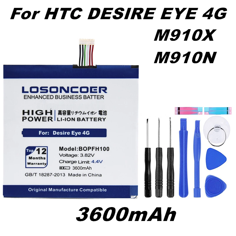 3600mAh B0PFH100 / BOPFH100 Replacement Li-Polymer Battery for HTC Desire Eye 4G M910X M910n + Tracking Code+Free tools
3600mAh B0PFH100 / BOPFH100 Replacement Li-Polymer Battery for HTC Desire Eye 4G M910X M910n + Tracking Code+Free tools