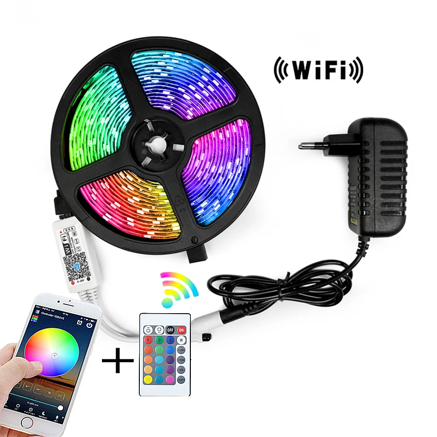 LED Strip Light DC12V 2835 RGB Tape Diode Neon Ribbon tira fita LEDs Waterproof Flexible Light Strip With Adapter for decoration
LED Strip Light DC12V 2835 RGB Tape Diode Neon Ribbon tira fita LEDs Waterproof Flexible Light Strip With Adapter for decoration