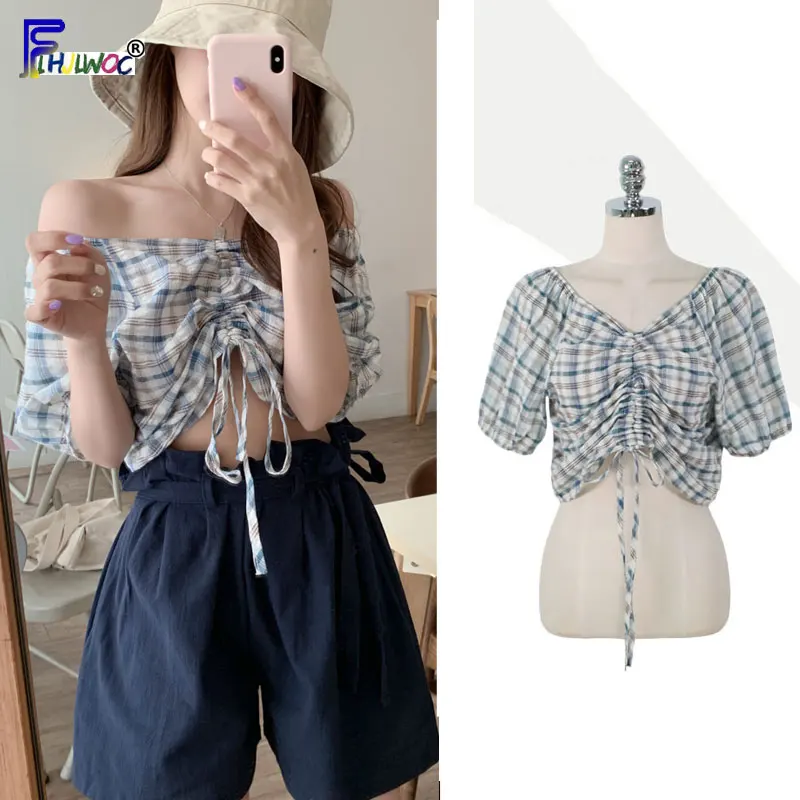 Off Shoulder Tops Cute Girls Holiday Date Woman Japan Korea Style Open Shoulder Bow Tie Drap Crop Top Lattice Blouse Shirt Plaid
Off Shoulder Tops Cute Girls Holiday Date Woman Japan Korea Style Open Shoulder Bow Tie Drap Crop Top Lattice Blouse Shirt Plaid