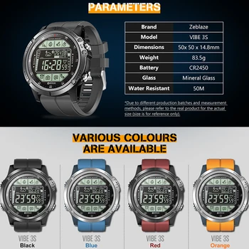 2019 Zeblaze VIBE 3S Smart Watch 580mAh Two Year Standby Outdoor Waterproof Sunlight Visible Screen Real-time Sports Smartwatch
2019 Zeblaze VIBE 3S Smart Watch 580mAh Two Year Standby Outdoor Waterproof Sunlight Visible Screen Real-time Sports Smartwatch