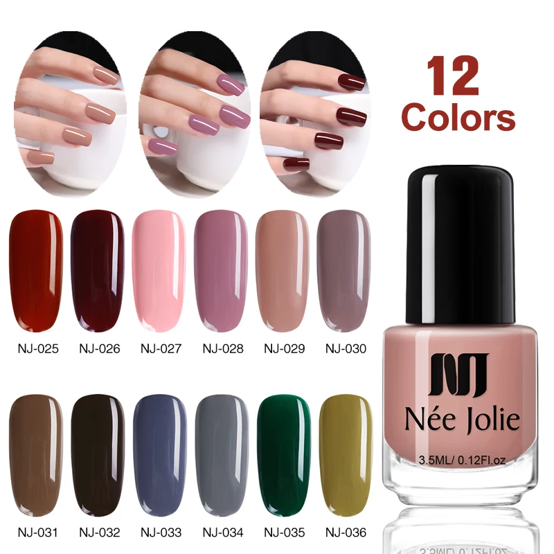 NEE JOLIE 3.5ML Nail Polish 12 Pure Colors Nail Art Varnish Polish Fast Dry Manicure Nail Art Decoration NJ-025 NJ-036
NEE JOLIE 3.5ML Nail Polish 12 Pure Colors Nail Art Varnish Polish Fast Dry Manicure Nail Art Decoration NJ-025 NJ-036