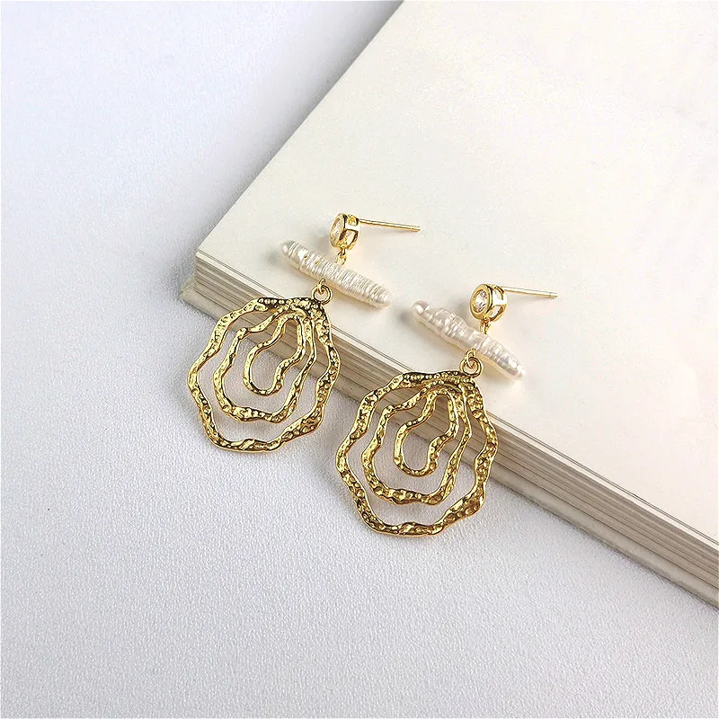 Fengxiaoling S925 Sterling Silver Exaggerated Irregular Baroque Vintage Shell Beads Drop Earrings Jewelry Earrings Fine Jewelry
Fengxiaoling S925 Sterling Silver Exaggerated Irregular Baroque Vintage Shell Beads Drop Earrings Jewelry Earrings Fine Jewelry