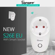 Sonoff s26 ue EU-E/EU-F/reino unido/au/eua 220 v 10a tomada inteligente wifi tomada de energia temporizador remoto alexa inicial do google ifttt compatível(China)