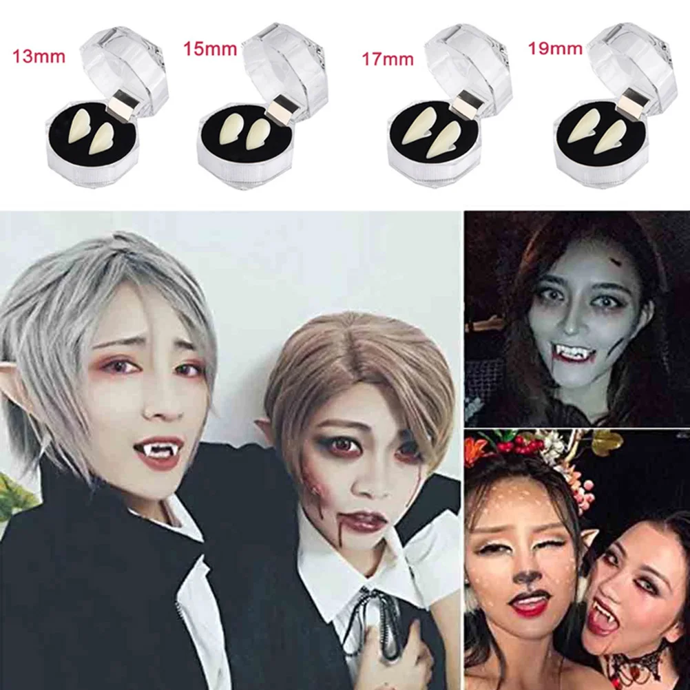 4 Pairs of Custom Fangs Durable Resin Realistic Artificial Werewolf Dentures Vampire Teeth for Cosplay Costume Theme
4 Pairs of Custom Fangs Durable Resin Realistic Artificial Werewolf Dentures Vampire Teeth for Cosplay Costume Theme
