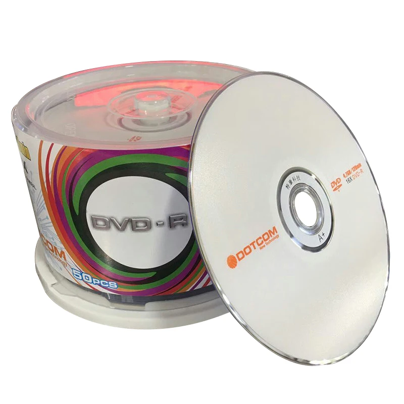 

50/lot DVD Drives Blank DVD-R CD Disks 4.7GB 16X Bluray Recordable Media Compact Write Once Data Storage Empty DVD Discs Lotes