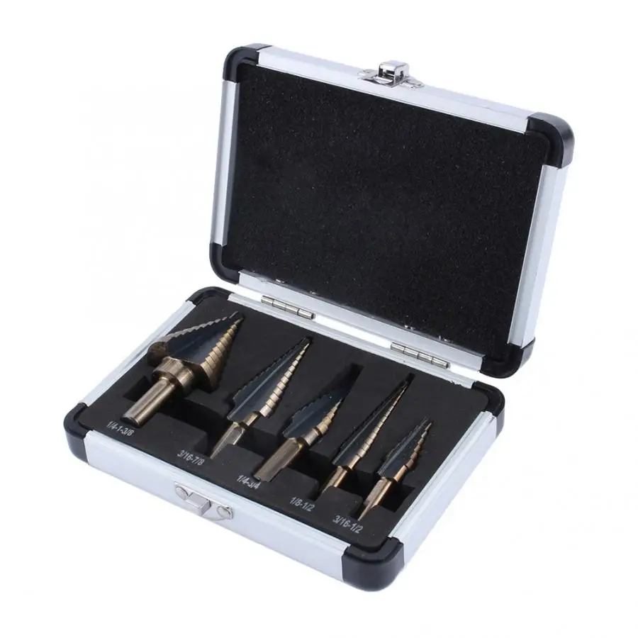 5PCS HSS COBALT MULTIPLE HOLE 50 Sizes STEP Steel Titanium DRILL BIT SET w/ Case DIY Woodworking Tools
5PCS HSS COBALT MULTIPLE HOLE 50 Sizes STEP Steel Titanium DRILL BIT SET w/ Case DIY Woodworking Tools