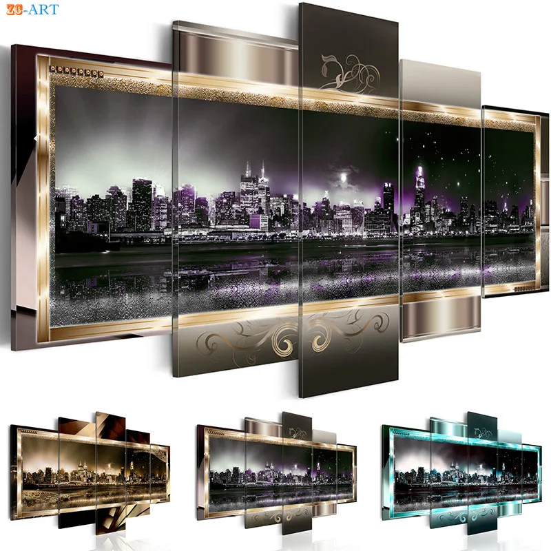 Modern Wall Art City Night Poster Scenery Prints Canvas Art 5 Panel Wall Painting for Living Room Home Decor
Modern Wall Art City Night Poster Scenery Prints Canvas Art 5 Panel Wall Painting for Living Room Home Decor