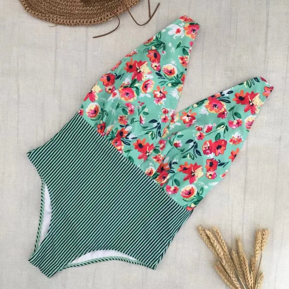 New High Waist Swimwear Floral Printed One Piece Swimsuit 2019 Push Up Beachwear Backless Swimming Wear V Neck Tankini Mujer
New High Waist Swimwear Floral Printed One Piece Swimsuit 2019 Push Up Beachwear Backless Swimming Wear V Neck Tankini Mujer