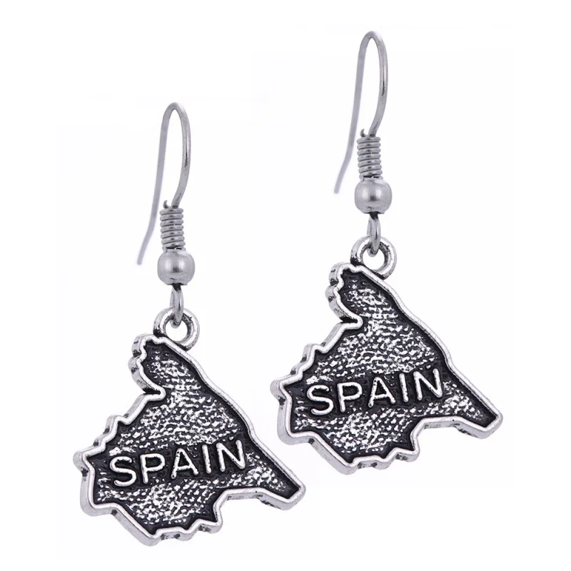 10Pair Vintage Style Silver Letter SPAIN Map Handmade Drop Earrings For Woman Girls Metal Earrings Gift Jewelry
10Pair Vintage Style Silver Letter SPAIN Map Handmade Drop Earrings For Woman Girls Metal Earrings Gift Jewelry