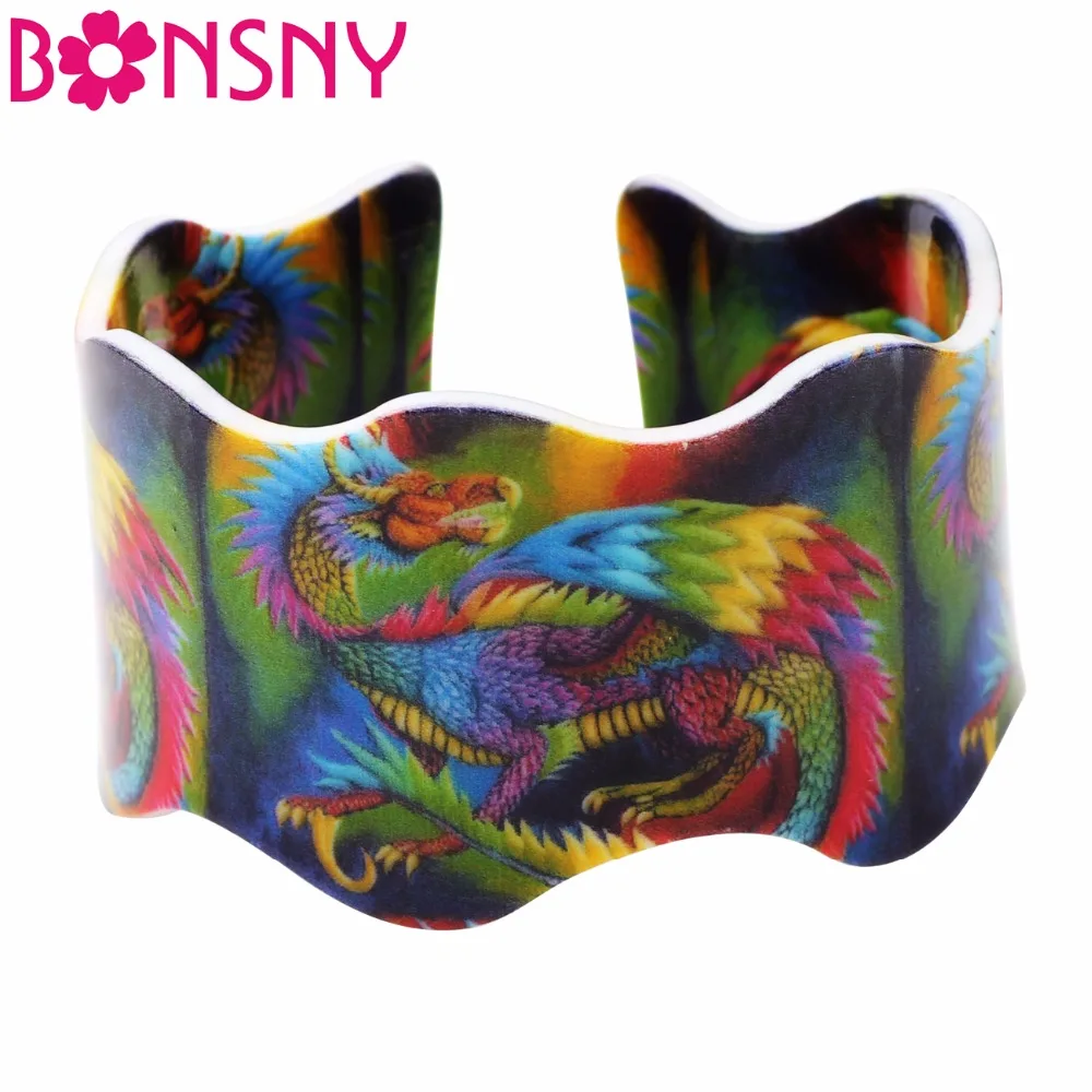 Bonsny Acrylic Pattern Love Wide Colorful Dragon Bangles Bracelet Animal Jewelry For Women 2017 New Spring Summer Accessories
Bonsny Acrylic Pattern Love Wide Colorful Dragon Bangles Bracelet Animal Jewelry For Women 2017 New Spring Summer Accessories