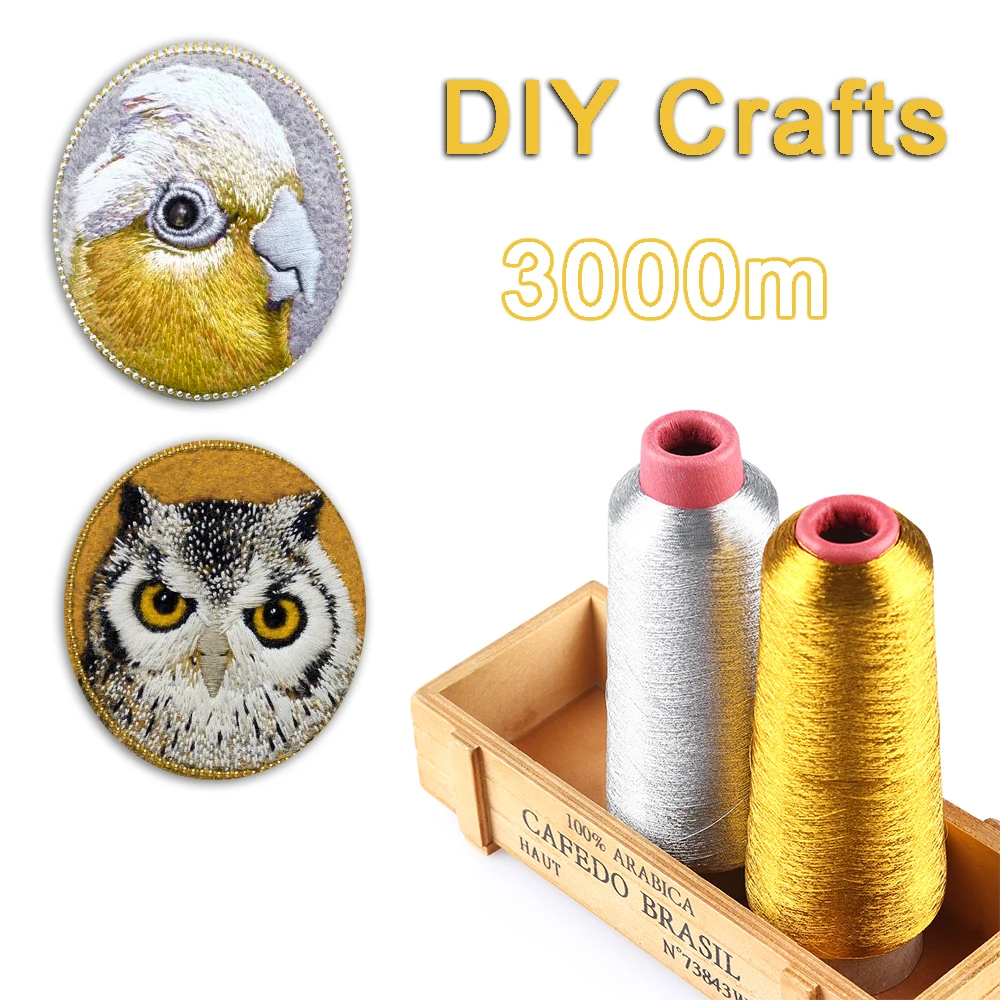 1Roll Gold/Silver Embroidery Threads Computer Cross-stitch Thread 3000M Sewing Thread Line Textile Metallic Yarn Woven Line
1Roll Gold/Silver Embroidery Threads Computer Cross-stitch Thread 3000M Sewing Thread Line Textile Metallic Yarn Woven Line
