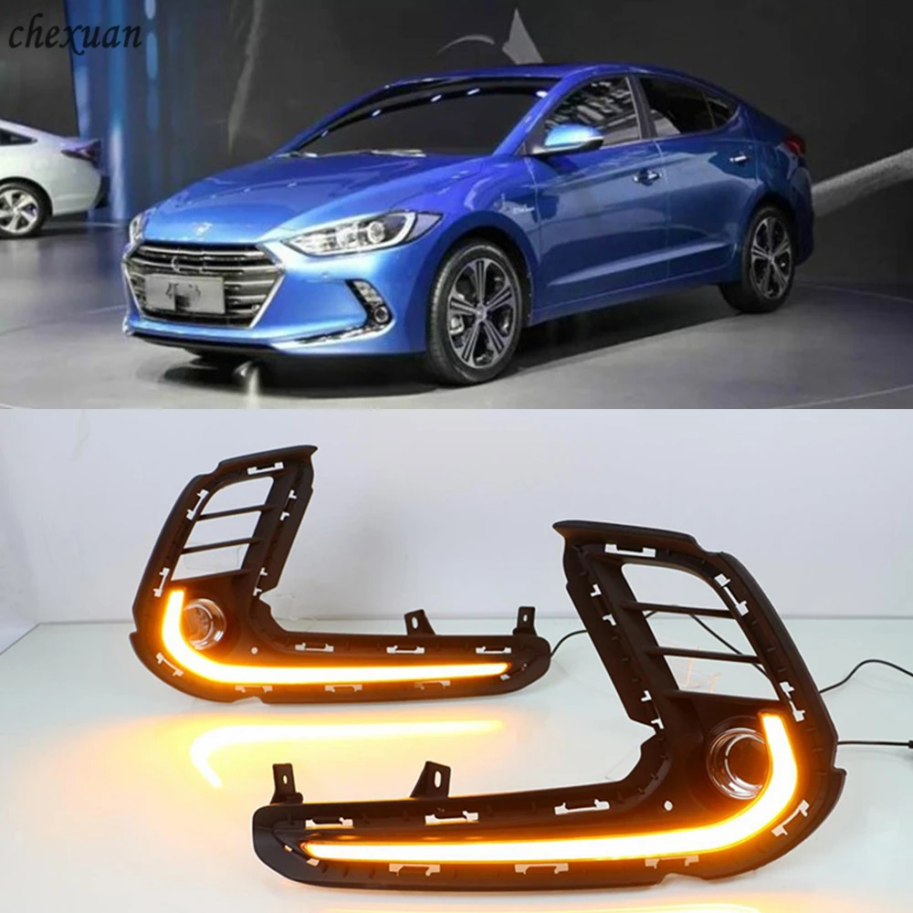 CSCSNL 1 set LED DRL Daytime Running Lights ABS Fog Lamp Cover With turn yellow signal Lamp For Hyundai Elantra 2016 2017 2018
CSCSNL 1 set LED DRL Daytime Running Lights ABS Fog Lamp Cover With turn yellow signal Lamp For Hyundai Elantra 2016 2017 2018