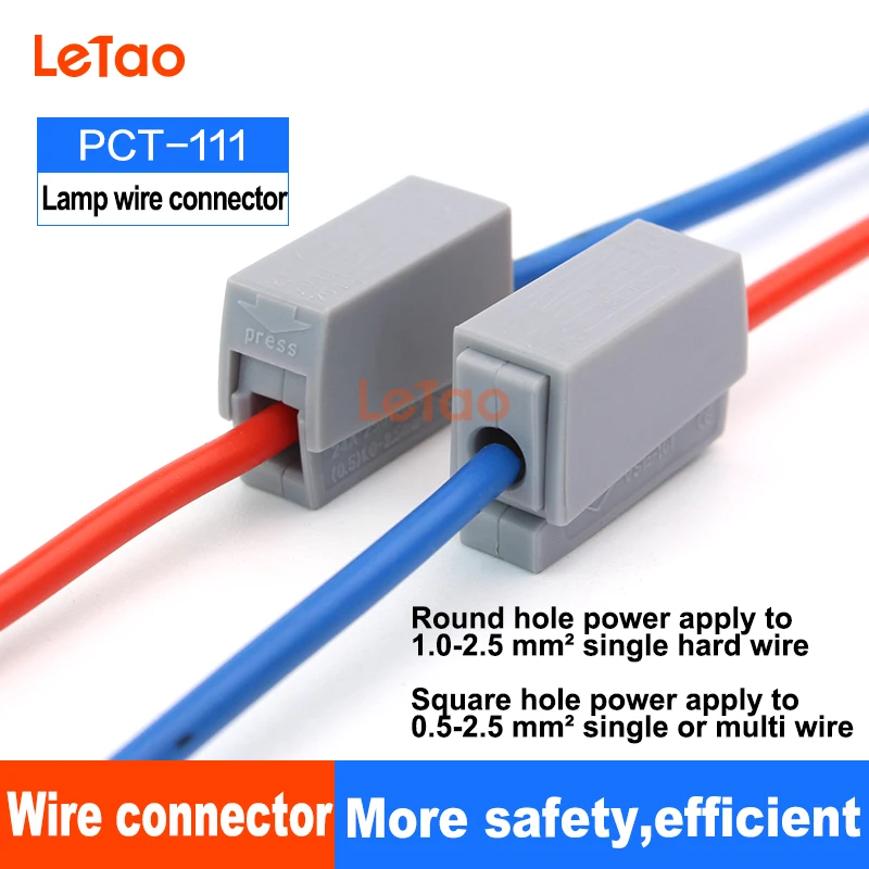 PCT-111 GRAY Universal Compact Wire lighting Connector Terminal Block 2 pin Conductor With 1-2.5mm2 single strand hard wire
PCT-111 GRAY Universal Compact Wire lighting Connector Terminal Block 2 pin Conductor With 1-2.5mm2 single strand hard wire