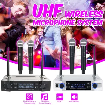 UHF Wireless Microphone System 2 Channel 2 Cordless Handheld Mic Kraoke Speech Party Supplies Cardioid Microphone Black White
UHF Wireless Microphone System 2 Channel 2 Cordless Handheld Mic Kraoke Speech Party Supplies Cardioid Microphone Black White