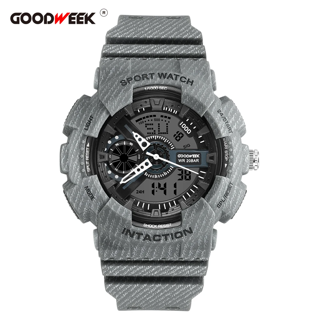 GOODWEEK Cowboy Man Sport Watch Waterproof Led Digtial Quartz Watch Chronograph Dual Display Wrist Watches Rubber Reloj Hombre
GOODWEEK Cowboy Man Sport Watch Waterproof Led Digtial Quartz Watch Chronograph Dual Display Wrist Watches Rubber Reloj Hombre
