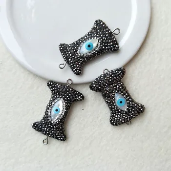 5pcs Natural bowknot shape eye connector Pave Rhinestone Crystal Spacer Bead For DIY Making Bracelet Jewelry CT51 
5pcs Natural bowknot shape eye connector Pave Rhinestone Crystal Spacer Bead For DIY Making Bracelet Jewelry CT51