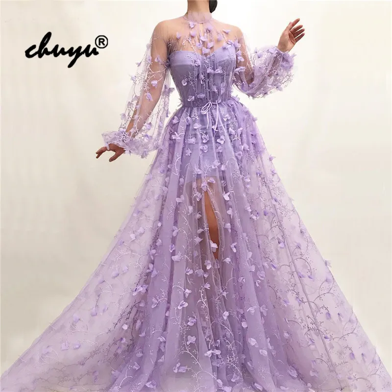 Lilac Muslim Evening Dresses Lace Long Sleeves Lantern Slit Illusion Islamic Dubai Saudi Arabic Evening Gown Prom Dress
Lilac Muslim Evening Dresses Lace Long Sleeves Lantern Slit Illusion Islamic Dubai Saudi Arabic Evening Gown Prom Dress