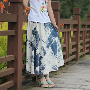 2017 Women's Fluid Pleated Skirt Female High Waist Plus Size Casual Skirts Vintage Cotton Linen Long Skirt Summer Autumn Skirts
2017 Women's Fluid Pleated Skirt Female High Waist Plus Size Casual Skirts Vintage Cotton Linen Long Skirt Summer Autumn Skirts