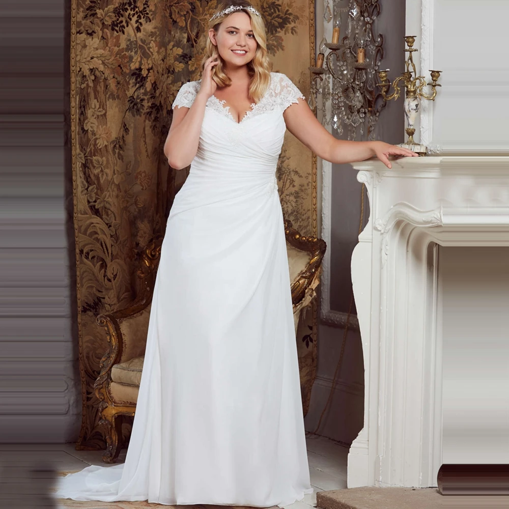 Beach Wedding Dresses 2019 Robe de Mariage Elegant Lace Appliques Chiffon Plus Size Bridal Gowns Vestido de Novia
Beach Wedding Dresses 2019 Robe de Mariage Elegant Lace Appliques Chiffon Plus Size Bridal Gowns Vestido de Novia