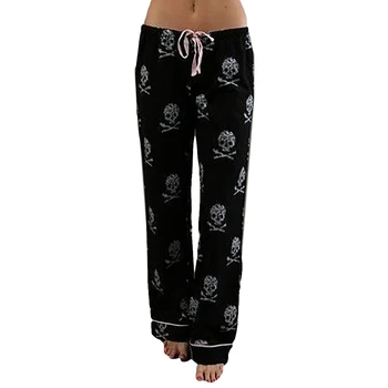 Women Pants Casual High Waist Leggings Trousers Wide Leg Long Pant 2019 Spring Summer Skull Printed Lace Up Pajama Pants At Home
Women Pants Casual High Waist Leggings Trousers Wide Leg Long Pant 2019 Spring Summer Skull Printed Lace Up Pajama Pants At Home