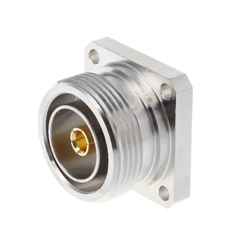 5-Pack L29 7//16 DIN Female Jack 4 Hole Flange Mount Solder Terminal Connector