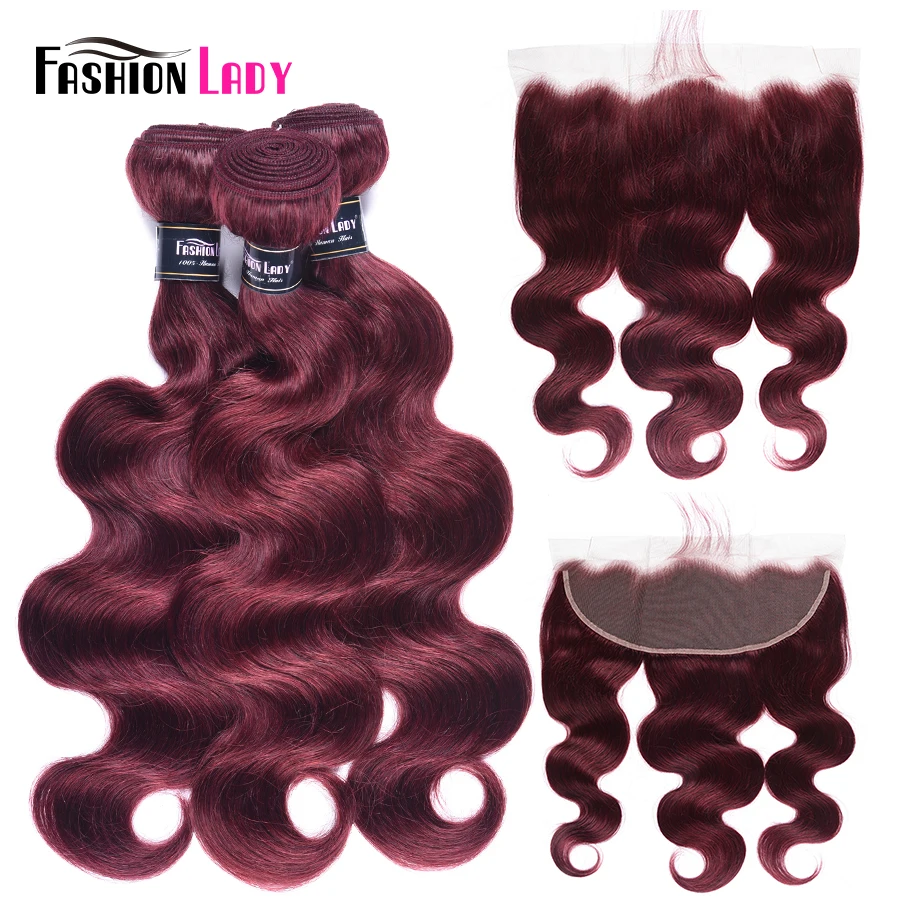 Fashion Lady Pre-Colored 3 Bundles With Lace Frontal 99j Mahogany Brazilian Human Hair Bundles With Closure Body Wave Non-Remy 
Fashion Lady Pre-Colored 3 Bundles With Lace Frontal 99j Mahogany Brazilian Human Hair Bundles With Closure Body Wave Non-Remy