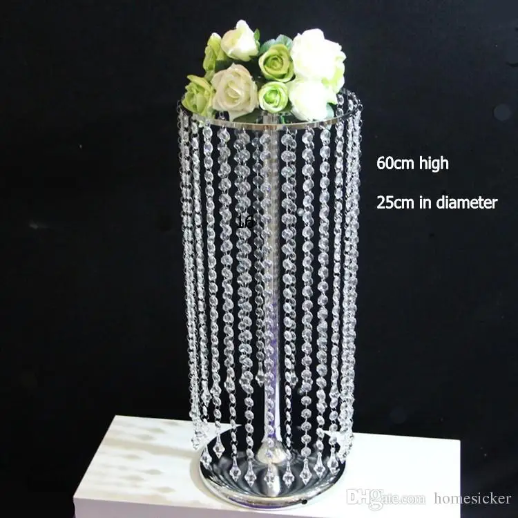 

Acrylic Crystal Flower Rack 60CM/ 23.6" Tall Wedding Centerpiece / Table Road Lead Party Hotel Vases For Home Decoration