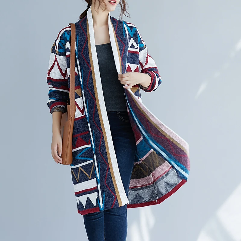Harajuku Casual Loose Vintage Retro Print Tunic Sweaterdress Knitted Cardigan Long Sweater Thick Warm Women Autumn Jacket
Harajuku Casual Loose Vintage Retro Print Tunic Sweaterdress Knitted Cardigan Long Sweater Thick Warm Women Autumn Jacket