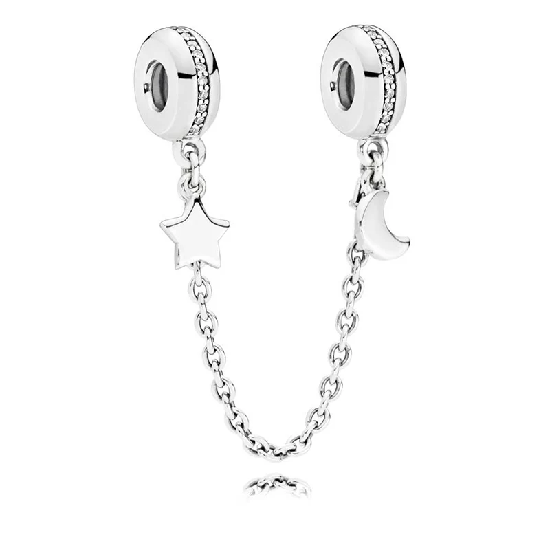 Original 925 Sterling Silver Charm Sparkling Moon & Star With Crystal Safety Chain Clip Beads Fit Pandora Bracelet Diy Jewelry
Original 925 Sterling Silver Charm Sparkling Moon & Star With Crystal Safety Chain Clip Beads Fit Pandora Bracelet Diy Jewelry
