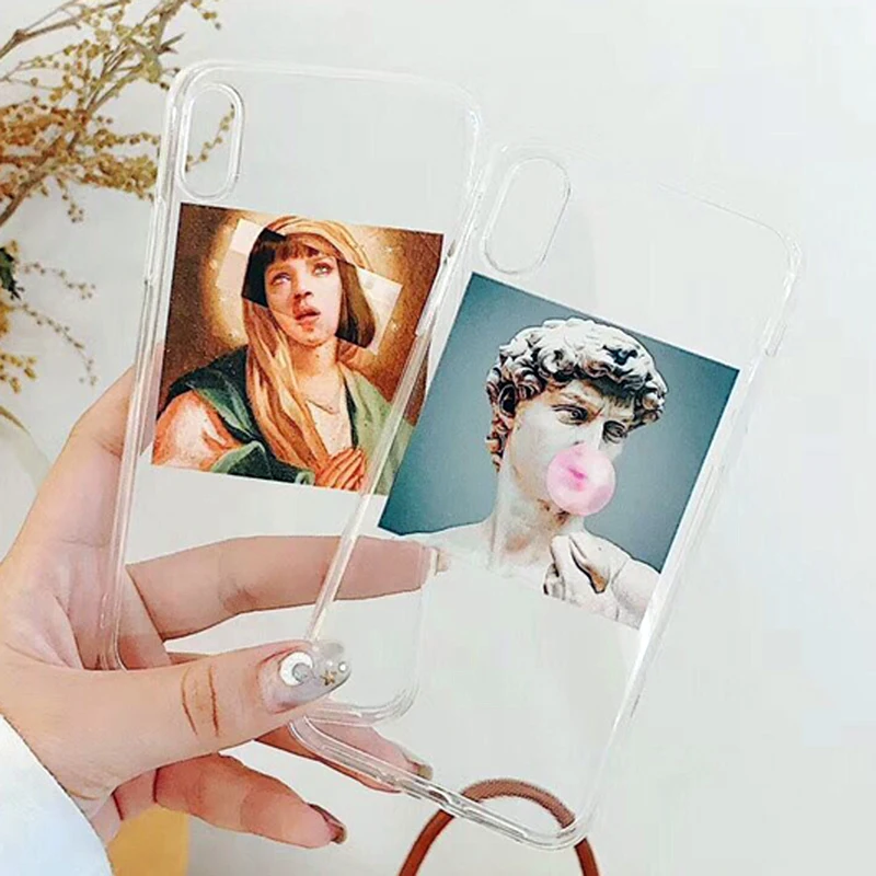 Vintage Statue David illustration Phone Case For iphone 11 PRO XS XR MAX 5 5S 6s 7 8 Plus Funny Oil Painting Women Clear Cases
Vintage Statue David illustration Phone Case For iphone 11 PRO XS XR MAX 5 5S 6s 7 8 Plus Funny Oil Painting Women Clear Cases