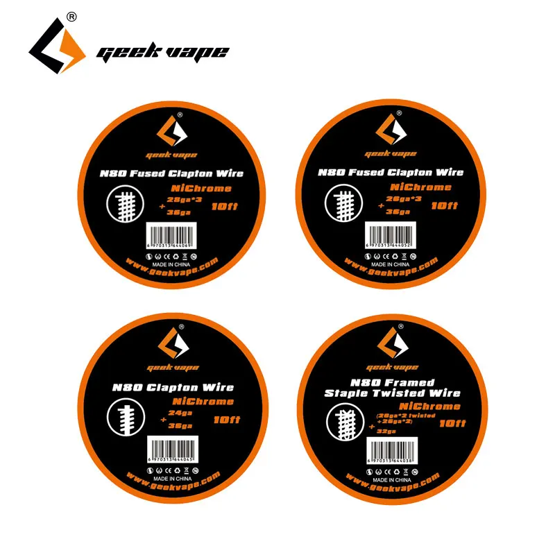 Original 10ft GeekVape N80 Framed Staple Twisted Wire/N80 Fused Clapton Wire for RDA/RTA/RDTA Atomizer Coil E-cig DIY Coil Wire
Original 10ft GeekVape N80 Framed Staple Twisted Wire/N80 Fused Clapton Wire for RDA/RTA/RDTA Atomizer Coil E-cig DIY Coil Wire