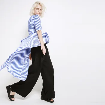 Johnature Fashion High Street Summer Dress 2020 New Asymmetrical Stripe V-neck Short Sleeve High Waist Irregular Women Dress
Johnature Fashion High Street Summer Dress 2020 New Asymmetrical Stripe V-neck Short Sleeve High Waist Irregular Women Dress