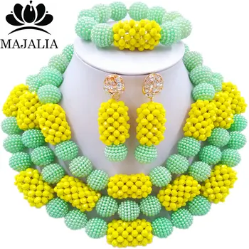 Majalia Classic Fashion Nigerian Wedding African Jewelery Set Green and Opaque yellow Crystal Necklace Bride Jewelry Sets 3SZ047
Majalia Classic Fashion Nigerian Wedding African Jewelery Set Green and Opaque yellow Crystal Necklace Bride Jewelry Sets 3SZ047