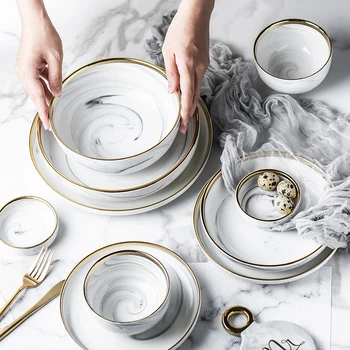 1pc Glod Marble Ceramic Dinner Dish Plate Rice Salad Noodles Bowl Soup Plates Dinnerware Sets Tableware Kitchen Cook Tool
1pc Glod Marble Ceramic Dinner Dish Plate Rice Salad Noodles Bowl Soup Plates Dinnerware Sets Tableware Kitchen Cook Tool