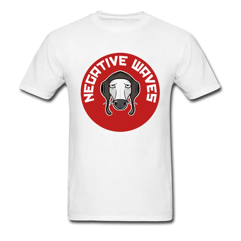 Negative Waves Stickers Short Sleeve Tops Shirts Round Collar Cotton Men Top T-shirts Printed T-shirts New Coming Negative Waves Stickers white