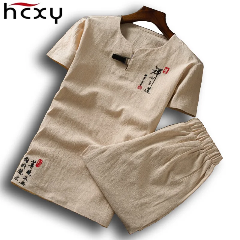 HCXY 2019 New Summer Men's Chinese style Suit Short Sleeve T shirt + Shorts one set Men t shirt Full cotton Sweat Plus size 6XL
HCXY 2019 New Summer Men's Chinese style Suit Short Sleeve T shirt + Shorts one set Men t shirt Full cotton Sweat Plus size 6XL