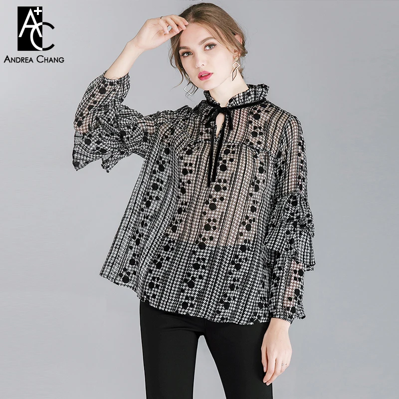 summer spring woman shirt blouse black dot black white plaid pattern ruffle sleeve fashion vintage sweet plus size blouse shirt
summer spring woman shirt blouse black dot black white plaid pattern ruffle sleeve fashion vintage sweet plus size blouse shirt