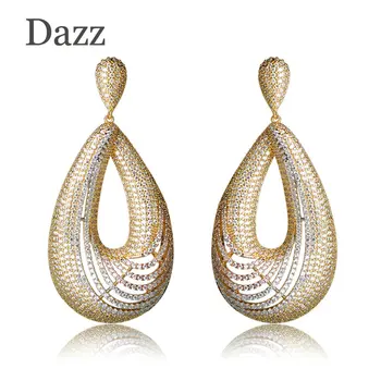 Dazz Large Size Wedding Earrings Full Rhinestones Three Tones Copper Jewelry Ear Accessories Classic Water Drop Women Brincos
Dazz Large Size Wedding Earrings Full Rhinestones Three Tones Copper Jewelry Ear Accessories Classic Water Drop Women Brincos