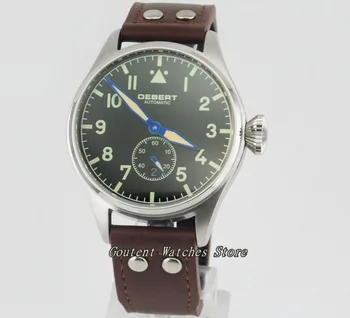 

42mm Debert Black Dial Green Luminous SS. Case Sapphire Glass Automatic Men's Watch
