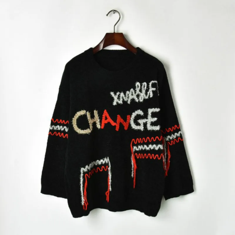 Streetwear 2018 Autumn Women's Sweaters Embroidery Letters Female Loose Tassel Pullover Jumper Shiny Material Tops High Quality
Streetwear 2018 Autumn Women's Sweaters Embroidery Letters Female Loose Tassel Pullover Jumper Shiny Material Tops High Quality