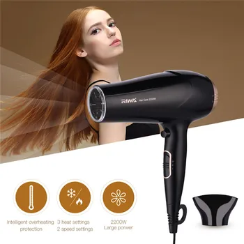 Riwa Hair Dryer Professional Salon Blow Dryer 2200W Hairdryer With Collecting Nozzle Hair styling Tools Hair Blow Dryer Hot Cold
Riwa Hair Dryer Professional Salon Blow Dryer 2200W Hairdryer With Collecting Nozzle Hair styling Tools Hair Blow Dryer Hot Cold