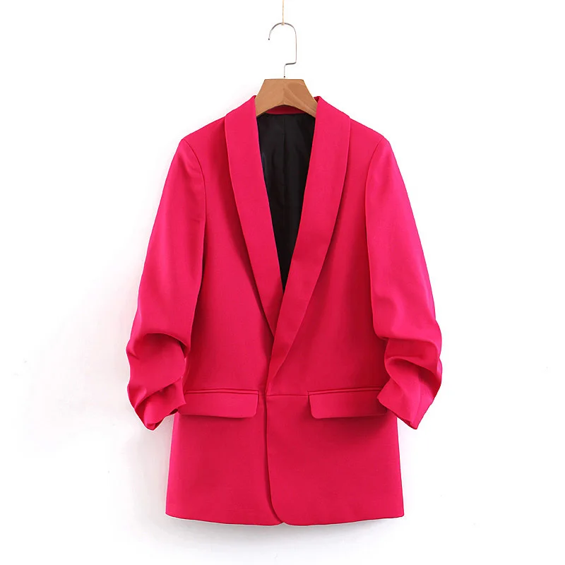 Classical Solid Color Blazer Jacket Women Fashion Folding Sleeve Jackets Women Elegant Tailored Collar Jacket Blazers Female Lad
Classical Solid Color Blazer Jacket Women Fashion Folding Sleeve Jackets Women Elegant Tailored Collar Jacket Blazers Female Lad
